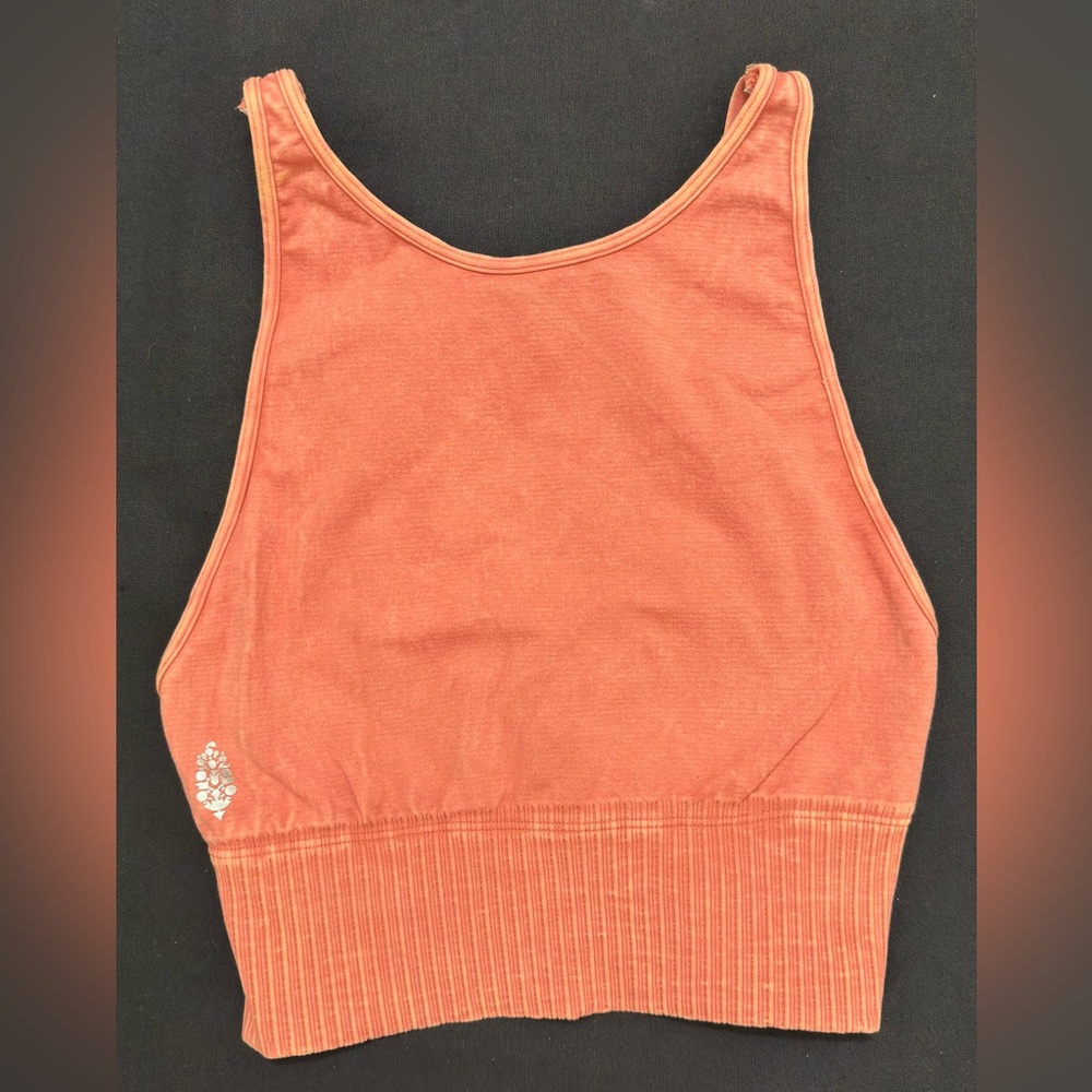 Free People Ribbed Crop Tank in Rust